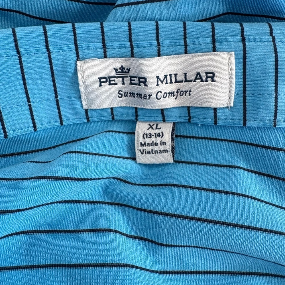 Peter Millar Blue Striped Polo Shirt - Picture 5 of 7